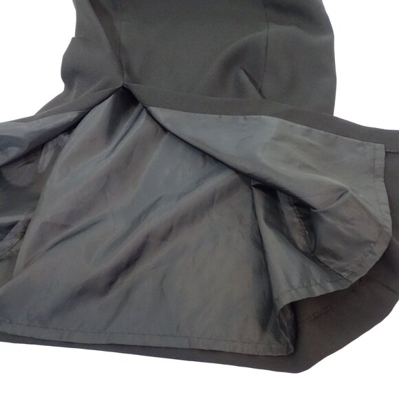 Vintage John Roberts Women Black Beaded Waist Midi Dress Size 6 Square Neck - Picture 7 of 14